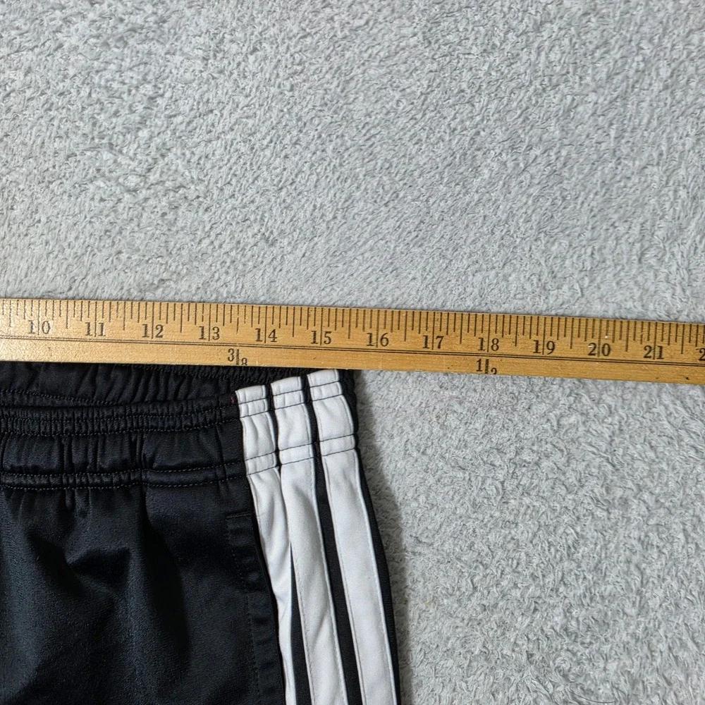 Adidas Track Pants Mens L Black White 3-Stripe Aeroready Tapered Joggers 32/30